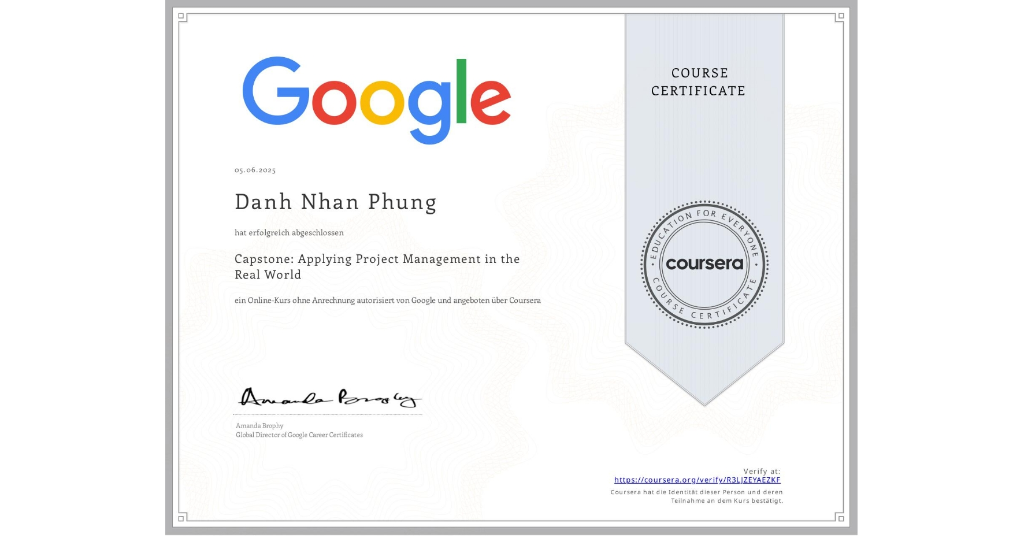 Google Project Management Certificate